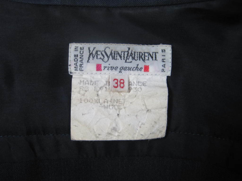 Women's 1980's YSL Navy Gabardine Dress