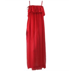 1970's Christian Dior Silk Chiffon Gown