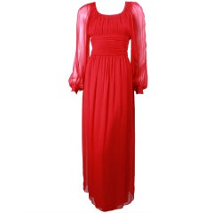 Jean Louis Red Chiffon Gown