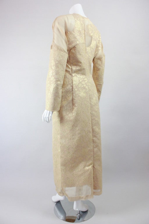 1990's Comme des Garçons Gold Brocade & Net Coat 4