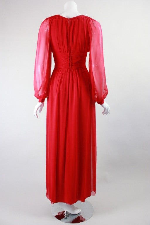 Jean Louis Red Chiffon Gown 2