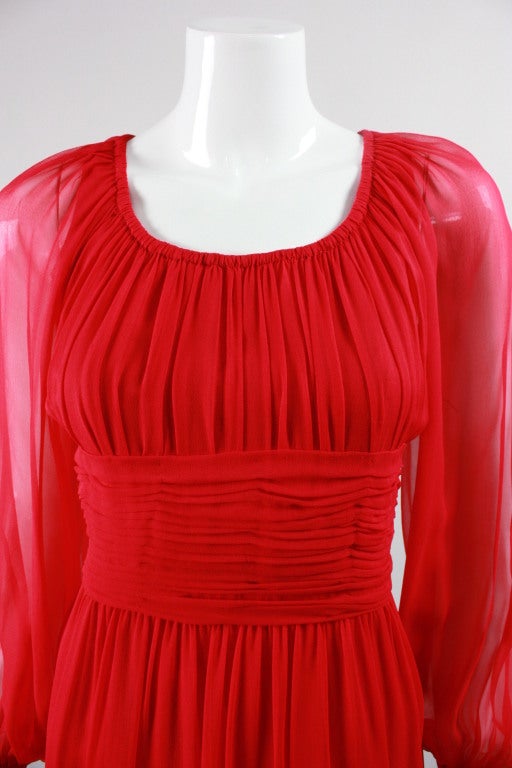 Jean Louis Red Chiffon Gown 3