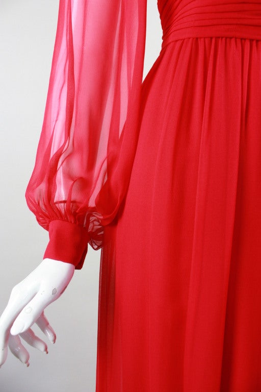 Jean Louis Red Chiffon Gown 4