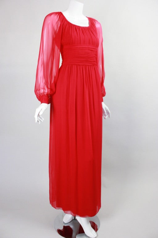 Women's Jean Louis Red Chiffon Gown