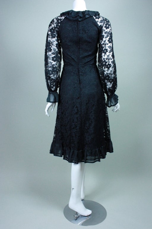 Women's Hardy Amies Black Lace Cocktail Dress For Sale
