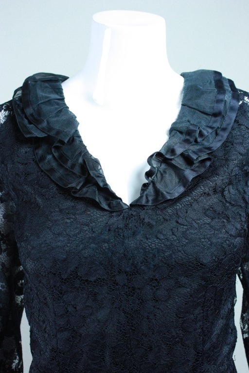 Hardy Amies Black Lace Cocktail Dress For Sale 1