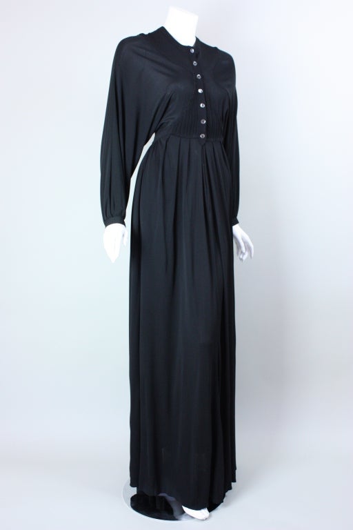 Women's 1970's Jean Muir Black Jersey Gown