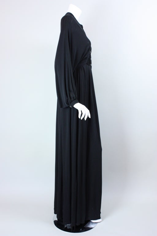 1970's Jean Muir Black Jersey Gown 1