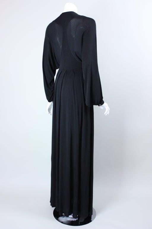 1970's Jean Muir Black Jersey Gown 2