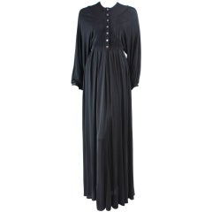 1970's Jean Muir Black Jersey Gown