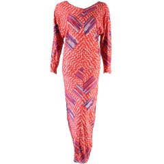 Vintage Missoni Cotton Jersey Gown with Abstract Print