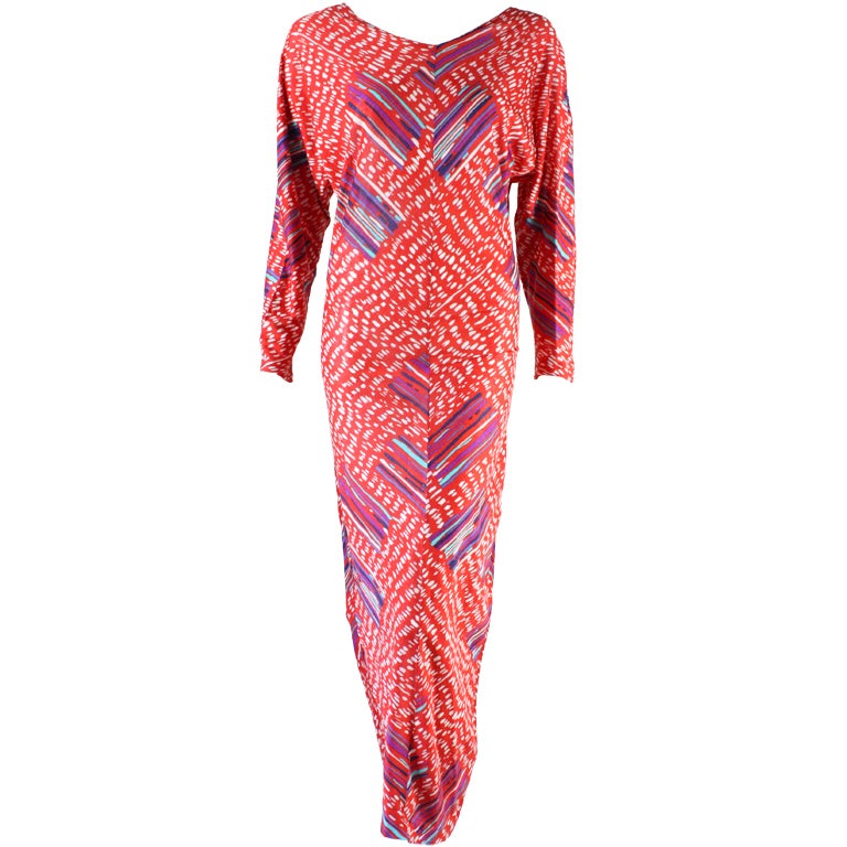 Missoni Cotton Jersey Gown with Abstract Print For Sale