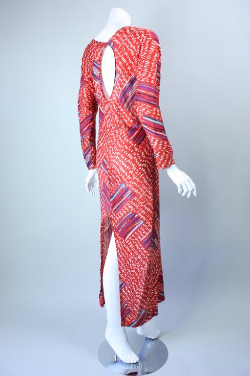 Missoni Cotton Jersey Gown with Abstract Print In Excellent Condition For Sale In Los Angeles, CA