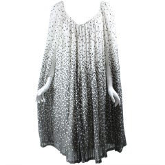 1970's Black & White Silk Trapeze Dress