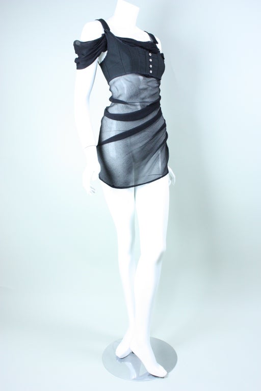 Women's Alexander McQueen Black Chiffon Blouse or Micro Mini