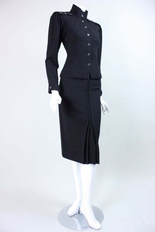 1970's Jean Muir Black Crepe Ensemble In Excellent Condition In Los Angeles, CA