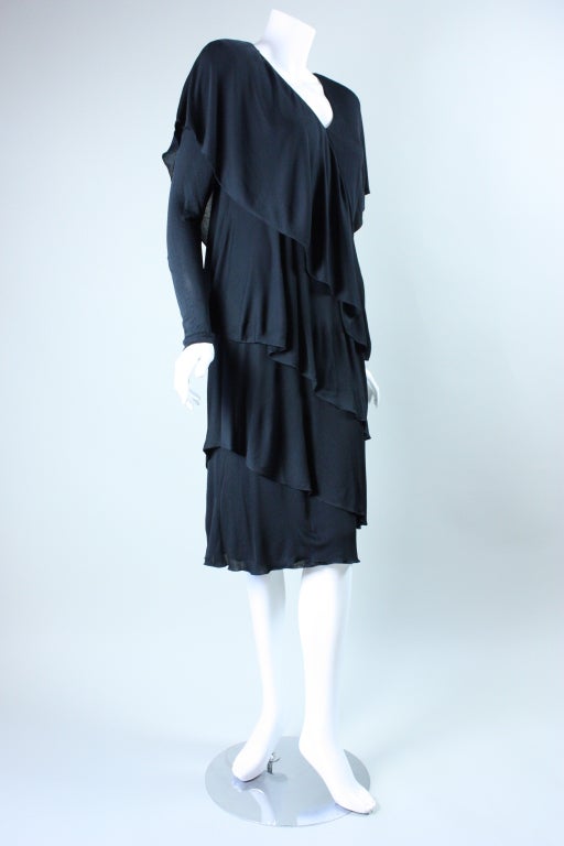 Black Holly's Harp Tiered Jersey Dress For Sale