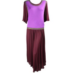 Vintage Holly's Harp Matte Jersey Grecian-Inspired Long Dress