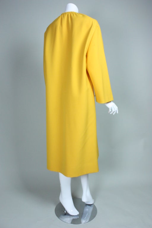 Women's James Galanos Yellow Wool Overcoat