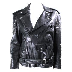 Late 1980's Gianni Versace Heavily-Studded Leather Jacket