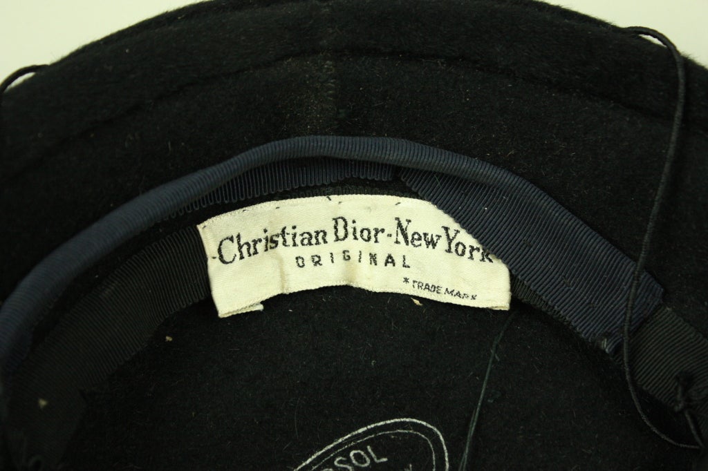 1960's Christian Dior-New York Black Beret 6