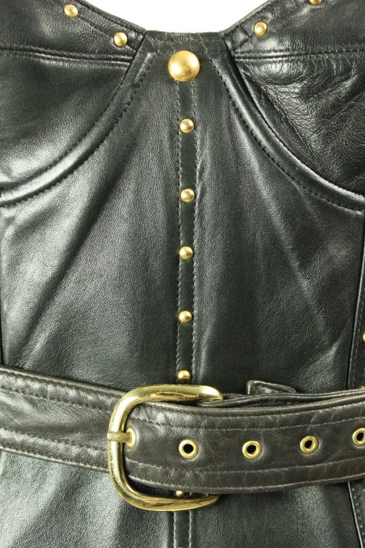 Early Isaac Mizrahi Black Leather Bustier 1