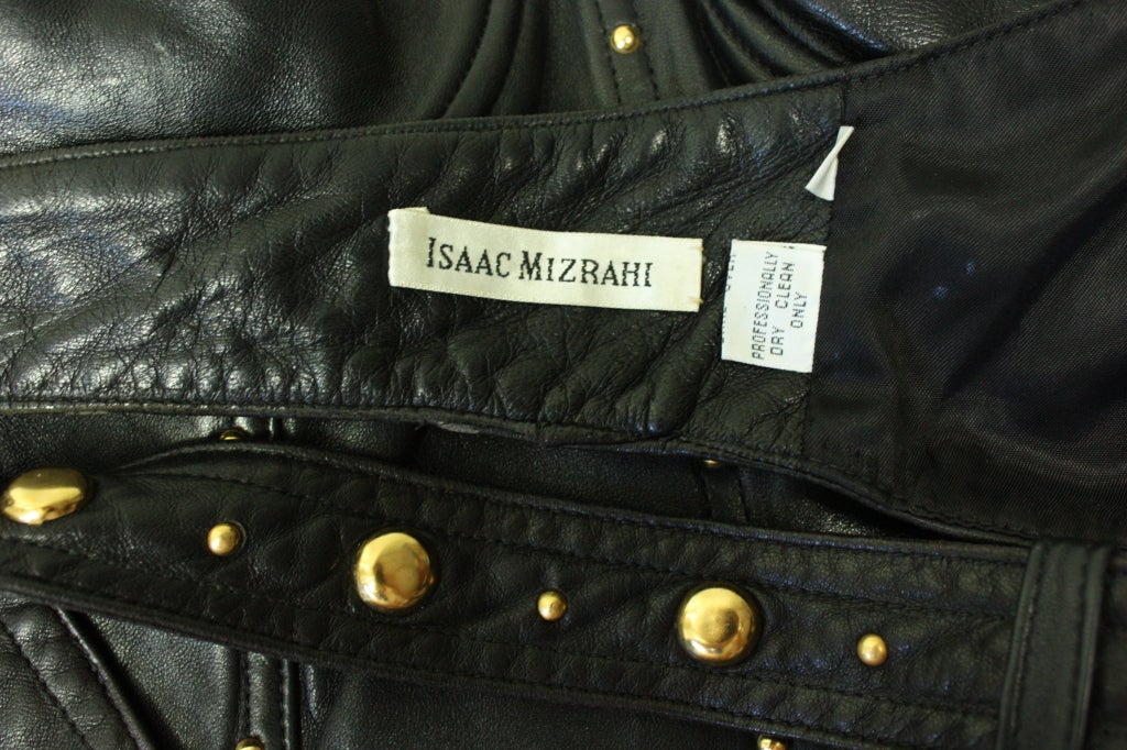 Early Isaac Mizrahi Black Leather Bustier 2