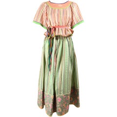 Vintage Geoffrey Beene Two-Piece Striped Ensemble