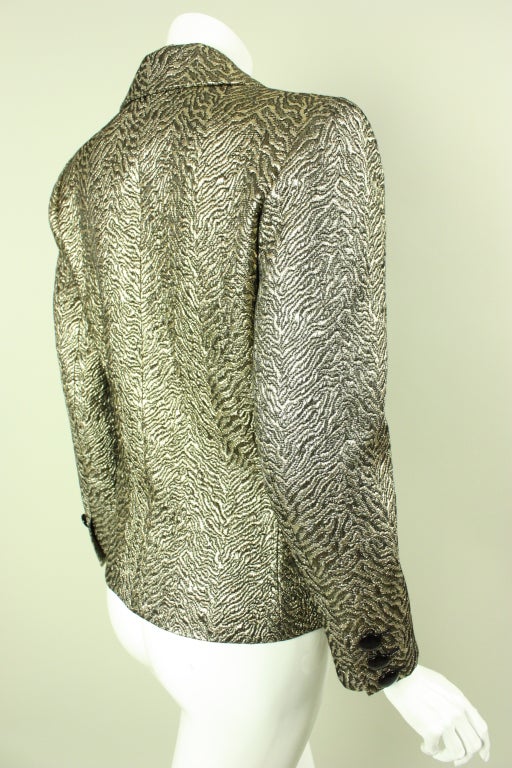 Yves Saint-Laurent Gold Brocade Jacket In Excellent Condition In Los Angeles, CA