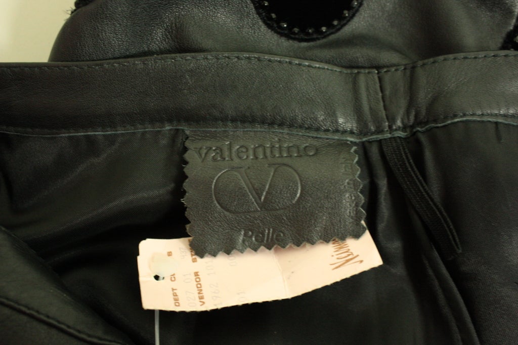 1980's Valentino Black Leather Skirt 3