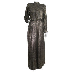 Vintage Nina Ricca Pleated Evening Gown