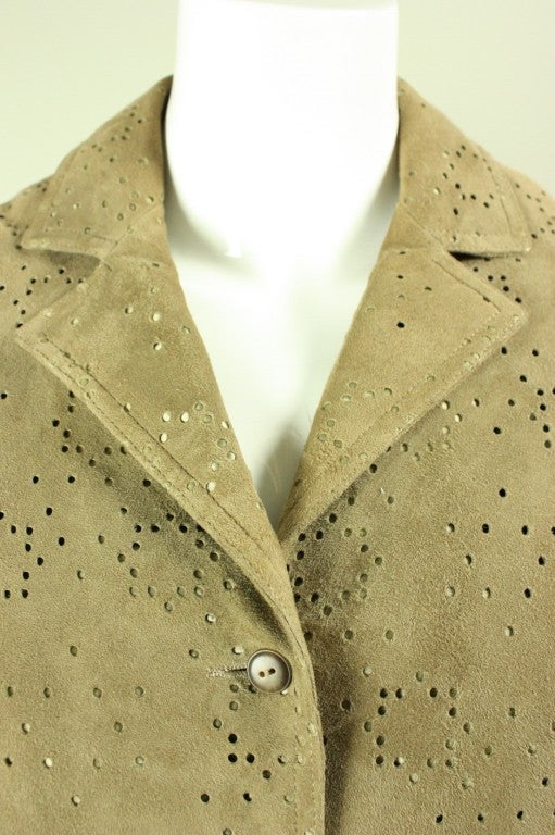 Women's Alaia Perforated Suede Jacket For Sale