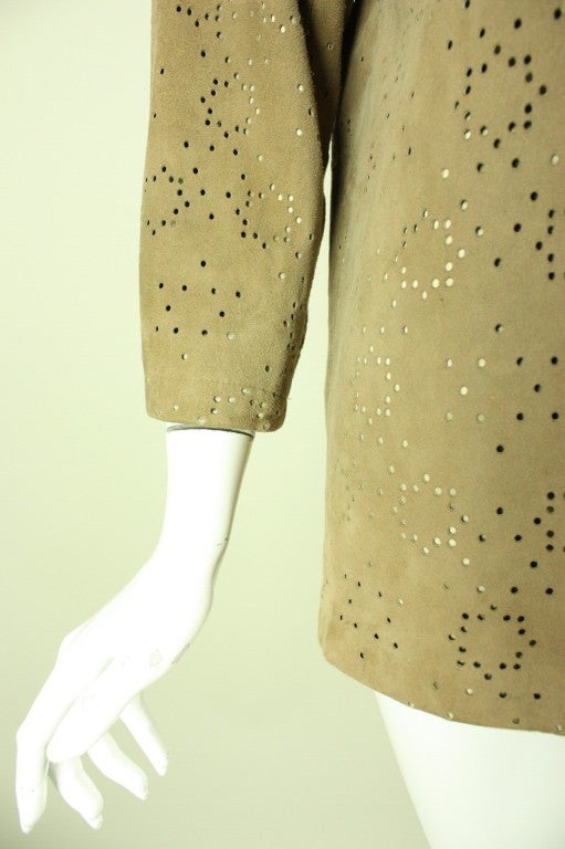 Alaia Perforated Suede Jacket For Sale 1