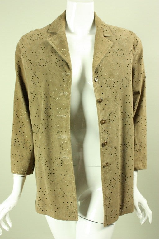 Alaia Perforated Suede Jacket For Sale 2