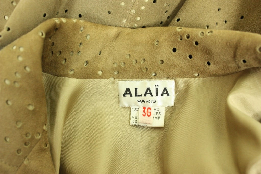 Alaia Perforated Suede Jacket For Sale 3