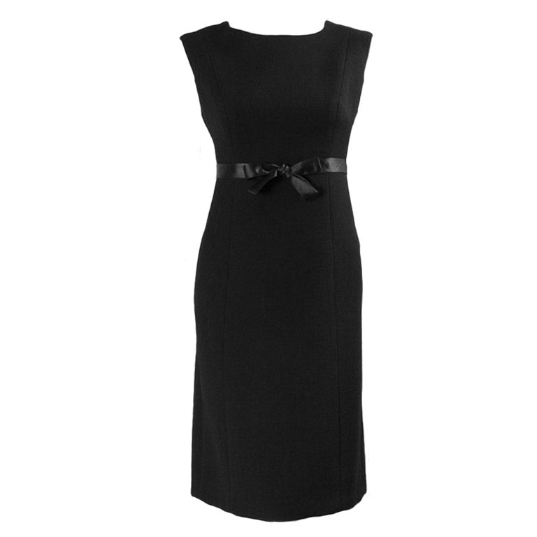 Gustave Tassell Black Shift Dress, 1960s  For Sale