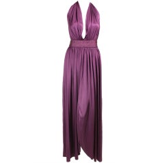 1970's Bill Tice Gown with Plunging Neckline