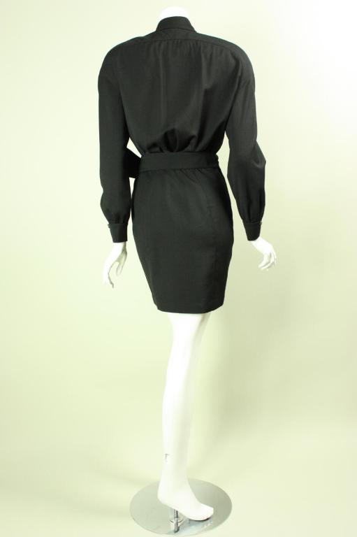 Thierry Mugler Black Gabardine Dress with Chain Hardware 2