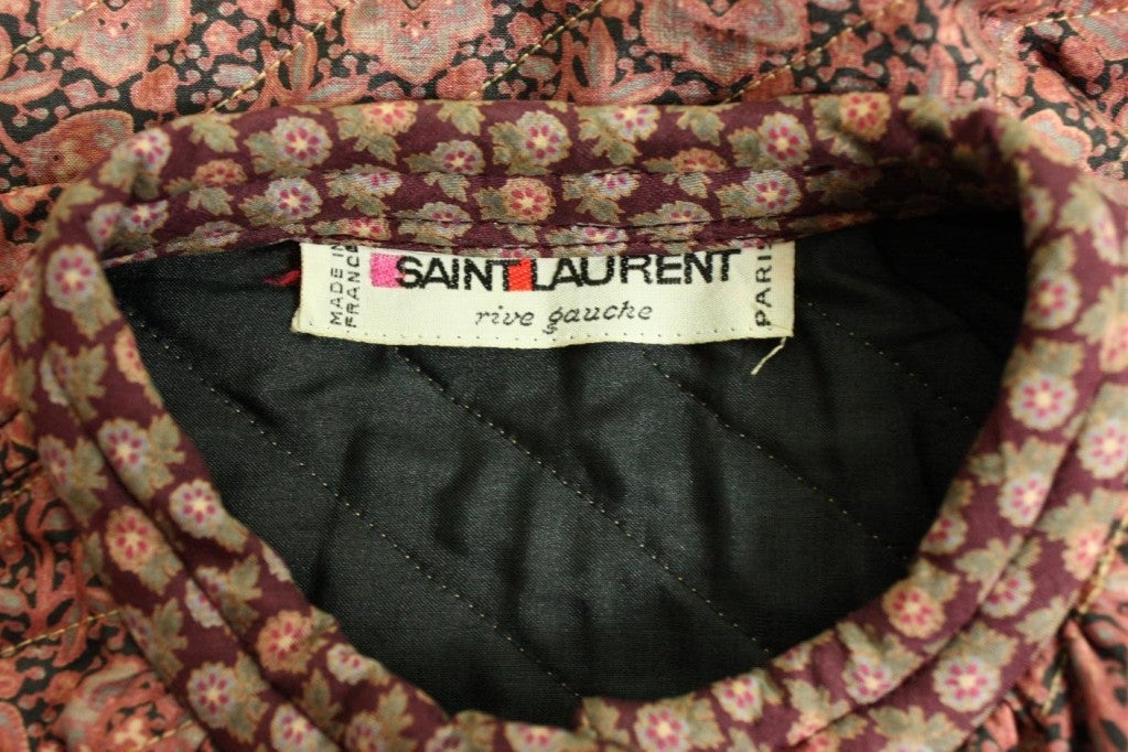 Late 1970's Yves Saint Laurent Quilted Floral Jacket 3