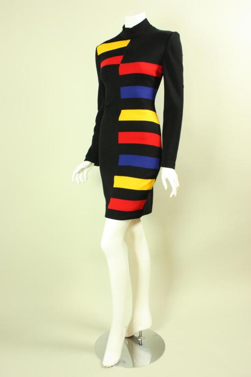 Patrick Kelly Color-Blocked Knit Dress 1