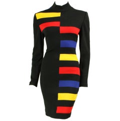 Patrick Kelly Color-Blocked Knit Dress