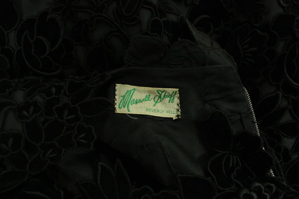 1950's Maxwell Shieff Appliqued Cocktail Dress For Sale 3