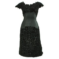 1950's Maxwell Shieff Appliqued Cocktail Dress