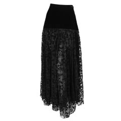Yves Saint Laurent Black Lace Skirt at 1stDibs