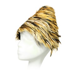 Vintage Conical Feather Hat