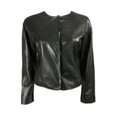 Gianfranco Ferre Leather Jacket with Slashed Back