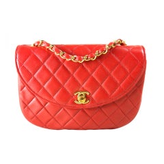 Chanel Quilted Red Leather Handbag