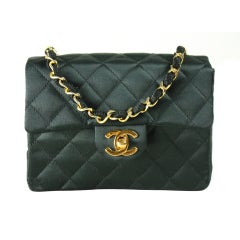 Chanel Black Satin Evening Bag