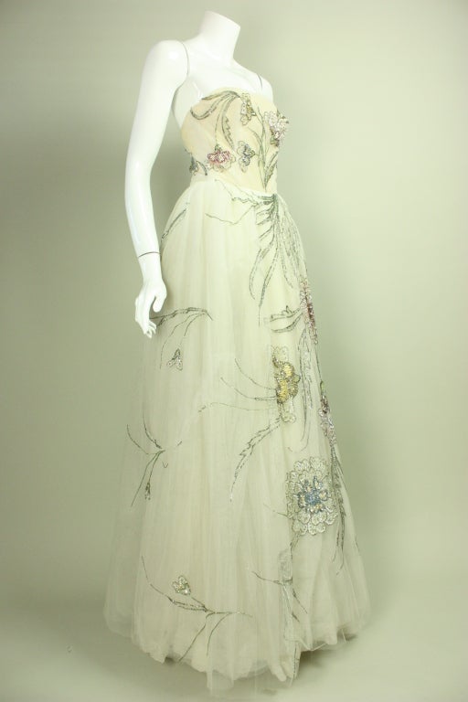Women's Bergdorf Goodman Custom Tulle Gown Circa 1961