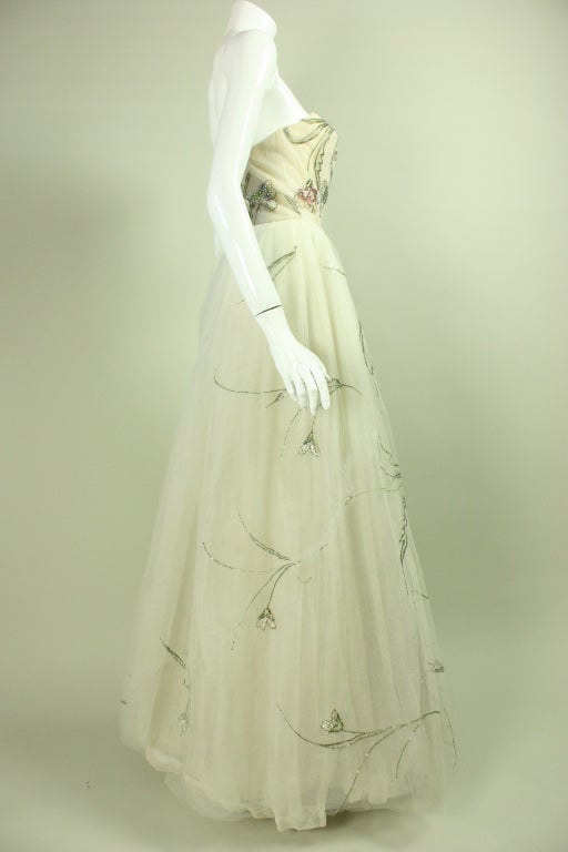 Bergdorf Goodman Custom Tulle Gown Circa 1961 1
